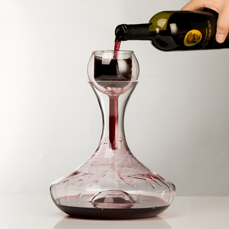 MODEZVOUS Décanteur Aérateur de Vin Professionnel, Aérateur à Vin de Luxe  Filtre avec Support et Socle pour Amateur de Vin, Noir