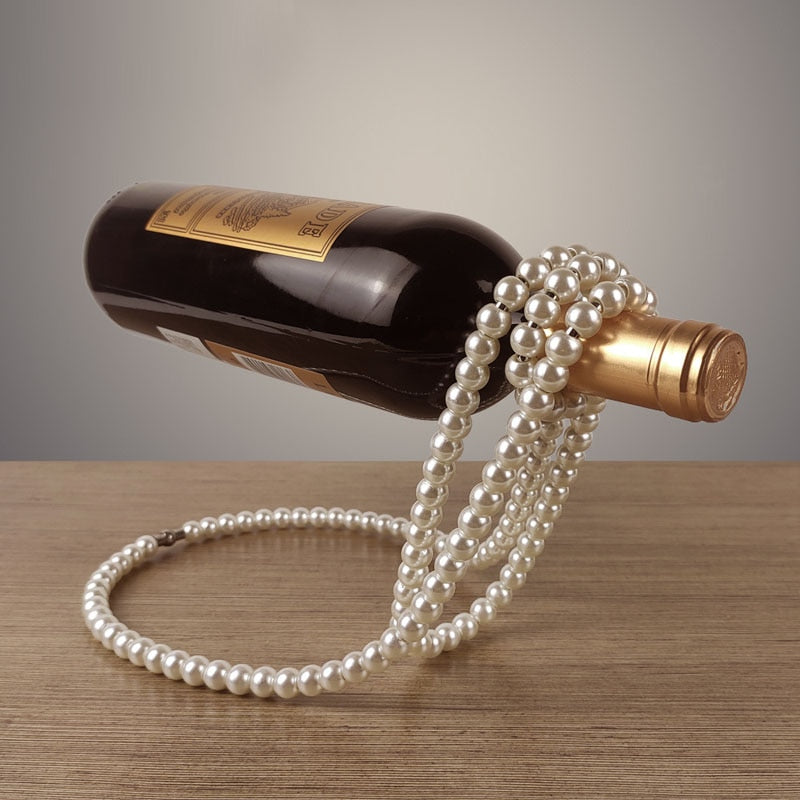 PORTE BOUTEILLE - COLLIER DE PERLE OR