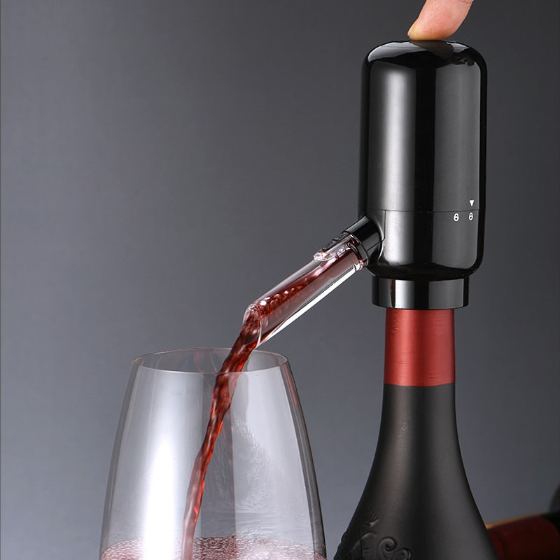 Aerateur vin rouge en verre noir