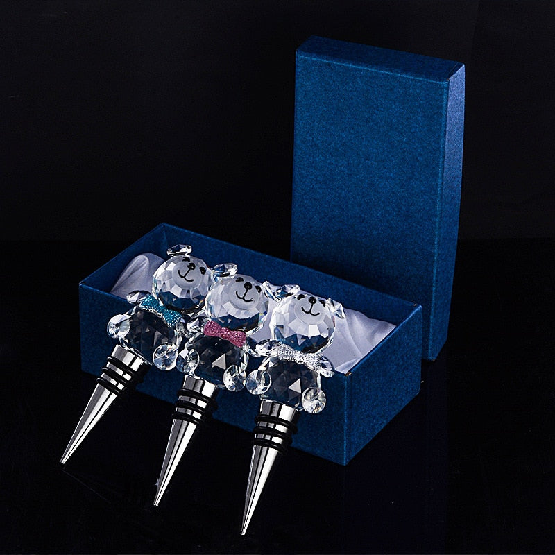 BOUCHON CRYSTAL BOUTEILLE DE VIN - OURSON BLEU