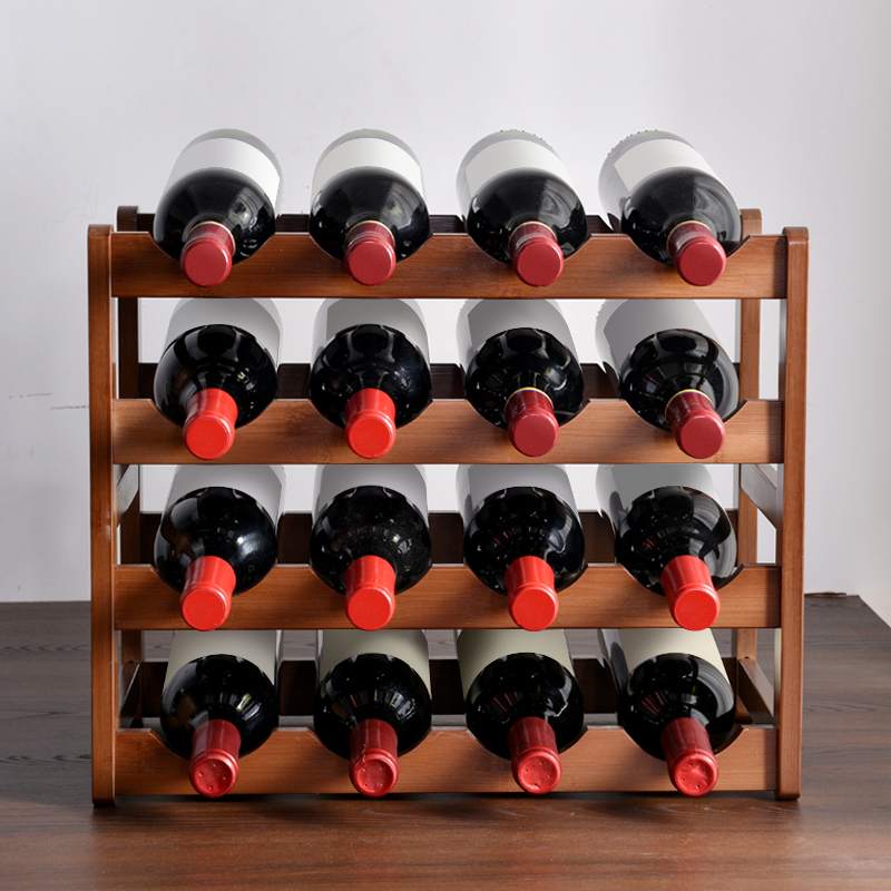 Comptoir de casier à vin pour 6 bouteilles, porte-bouteille de vin  empilable en bois, rangement de cave à vin, support à vin personnalisé pour  3, organisateur de vin rustique -  France